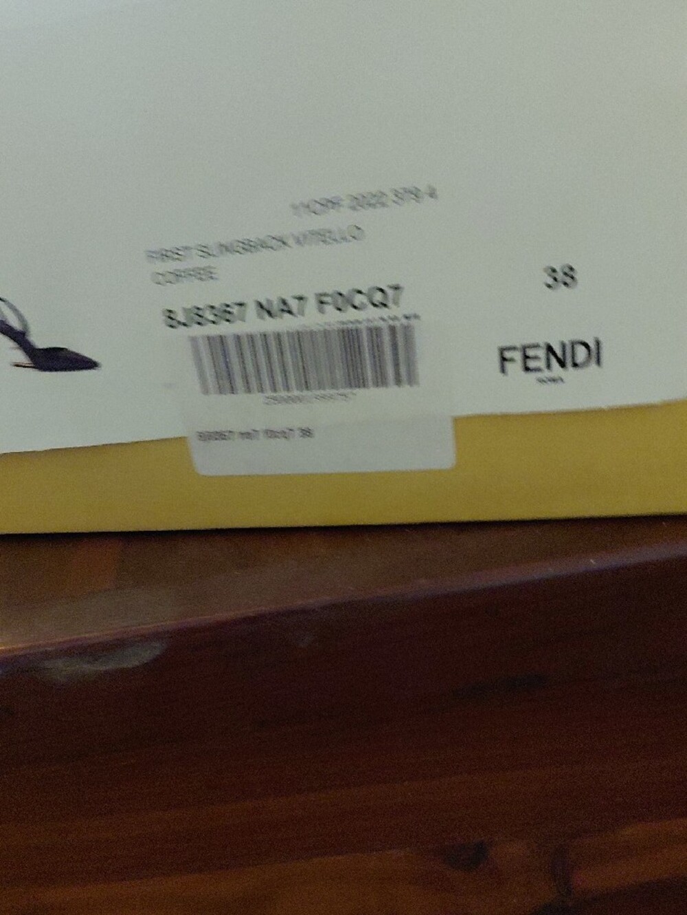 Fendi Brown Leather Slingback Pumps with Gold Heel - Picture 8 of 8